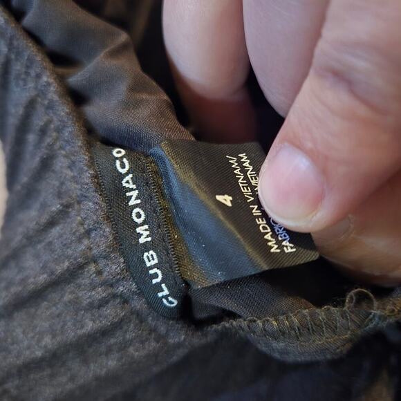 Club monaco pants womens size 4 gray pullon stretch elastic waist wool - Picture 4 of 9